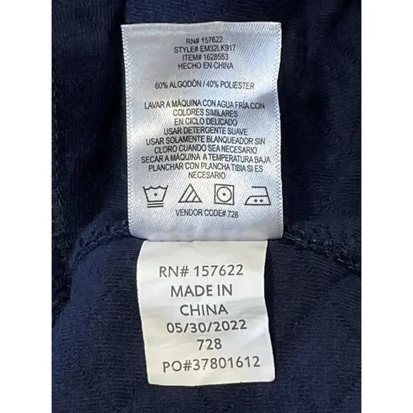 Eddie Bauer Sweater Adult XL Blue Quilted 1/4 Button Long Sleeve Pullover-Casual - Picture 10 of 10